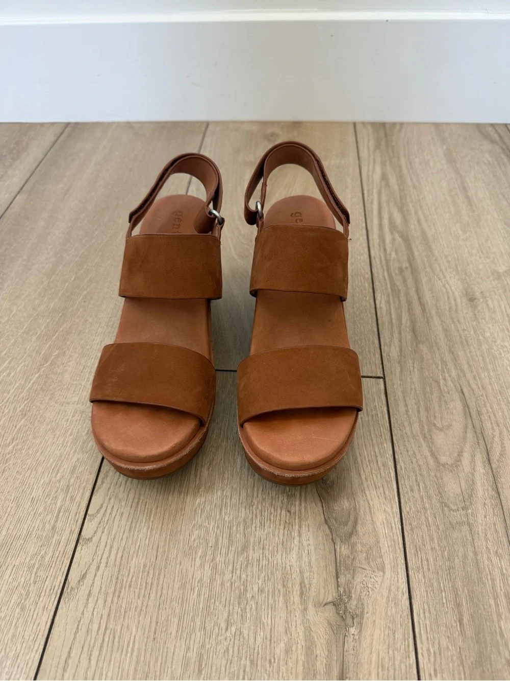 gentle souls Cognac Brown Wedge Sandals